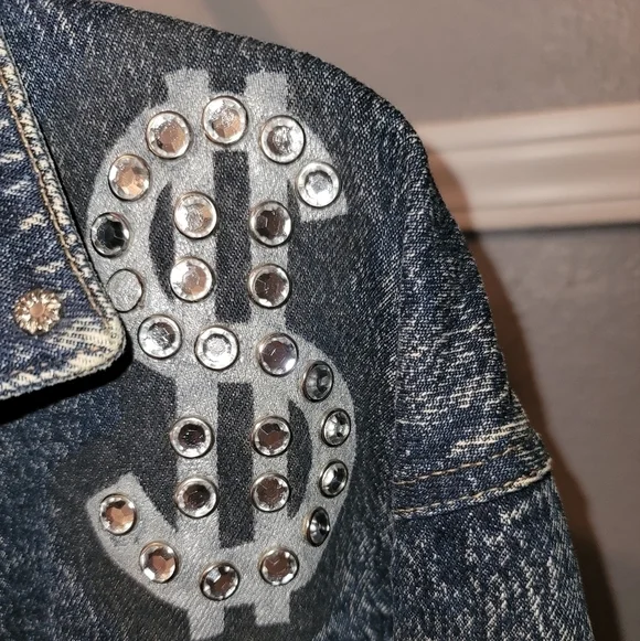 DENIM Vintage Hand painted  Jacket - Picture 4 of 14